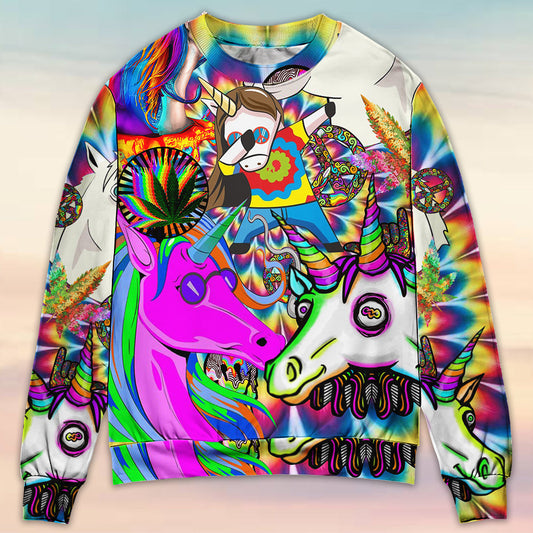 Hippie Unicorn Dream Wonderland Art – Sweater - Ugly Christmas Sweater