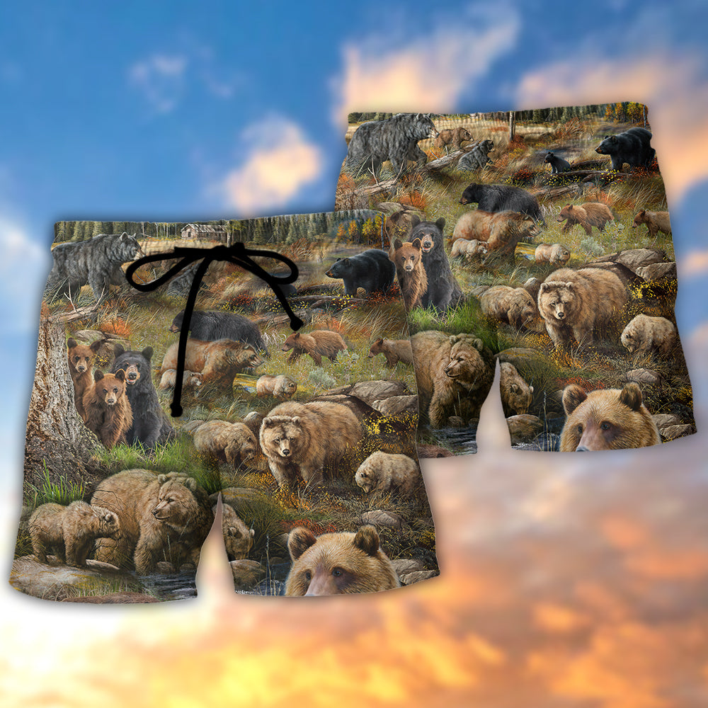 Be Brave Little Bear Inspirational Art – Beach Short