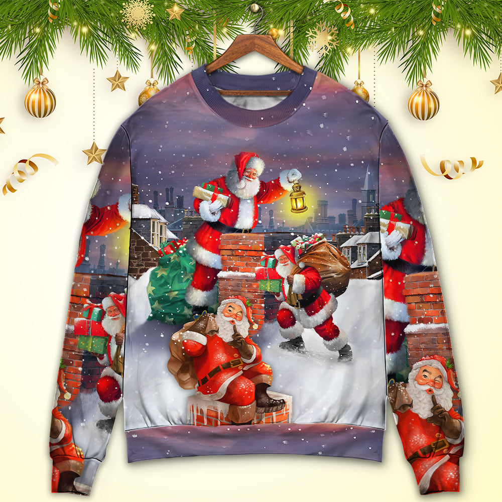 Christmas Having Fun With Santa Gift Art – Sweater - Ugly Christmas Sweater