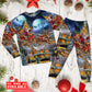 Christmas Santa Claus Snowman Family In Love Light Art Style - Pajamas Long Sleeve - Owls Matrix LTD