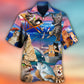 Fishing Cat Cute Beach Scene Art – Hawaiian Shirt