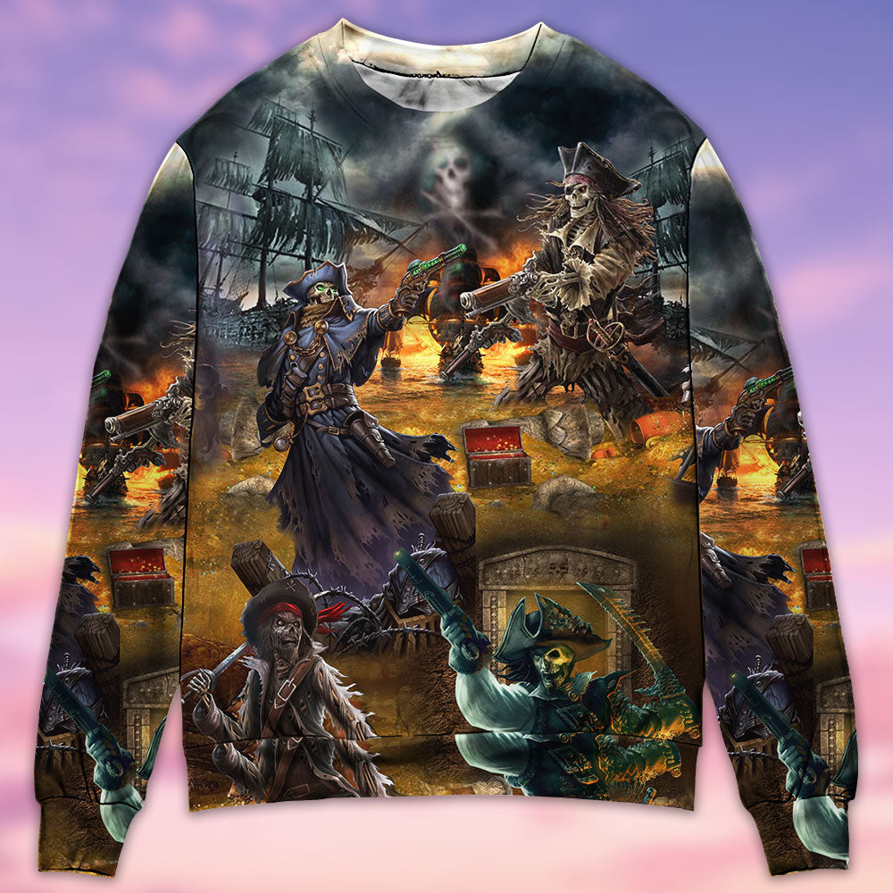 Skull Treasure Hunting Journey Art – Sweater - Ugly Christmas Sweater
