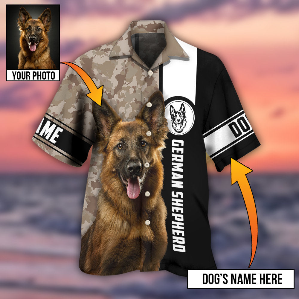 German Shepherd Strong Dog Custom Photo Personalized - Hawaiian Shirt