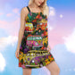 Hippie Mountain Legend Art – Women's Summer Sleeveless V-Neck Camisole Dress
