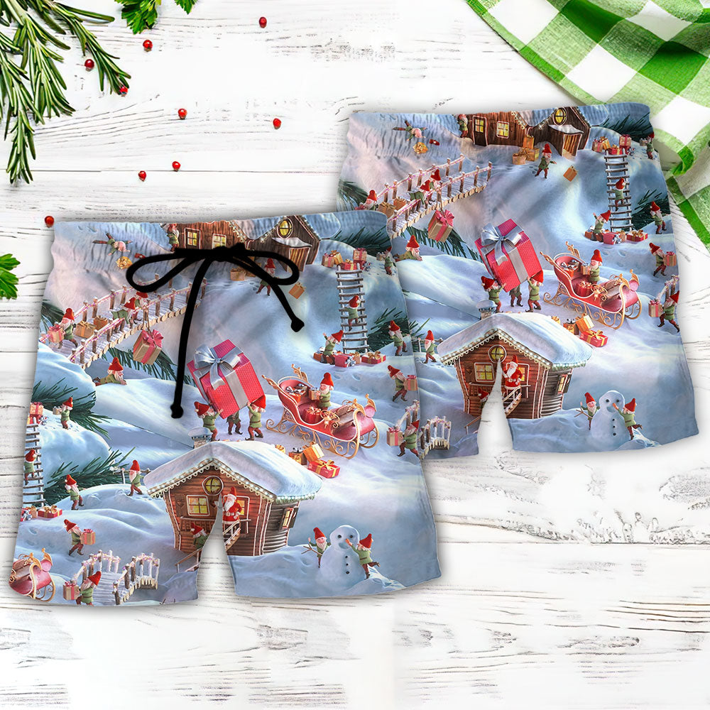 Christmas Santa Gnome Play Together Merry Xmas – Beach Short