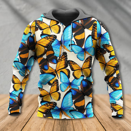 Butterfly Abstract Vintage Art - 3D Hoodie