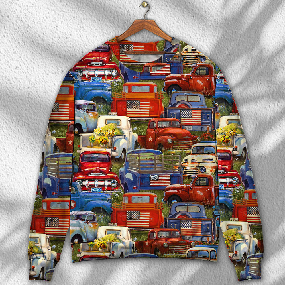 Truck Packed Cargo Art Style – Sweater - Ugly Christmas Sweater