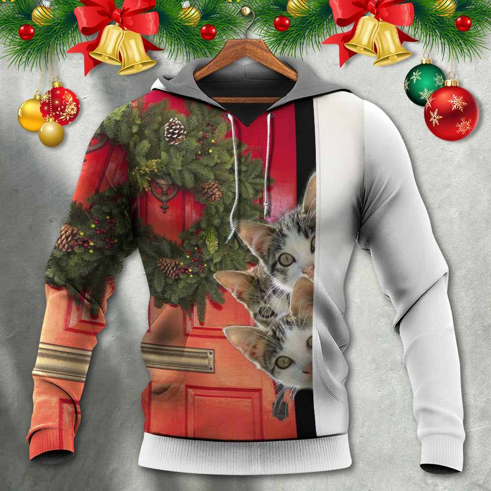 Christmas Cat Waiting For Christmas - Hoodie