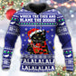 Black Cat Wreck The Tree Funny Holiday Art – 3D Hoodie