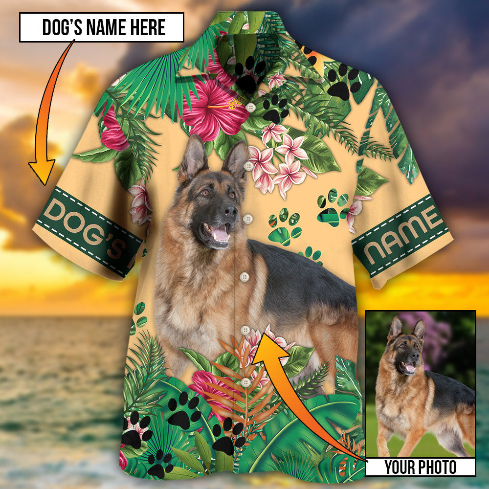 German Shepherd Strong Dog Custom Photo Personalized - Hawaiian Shirt
