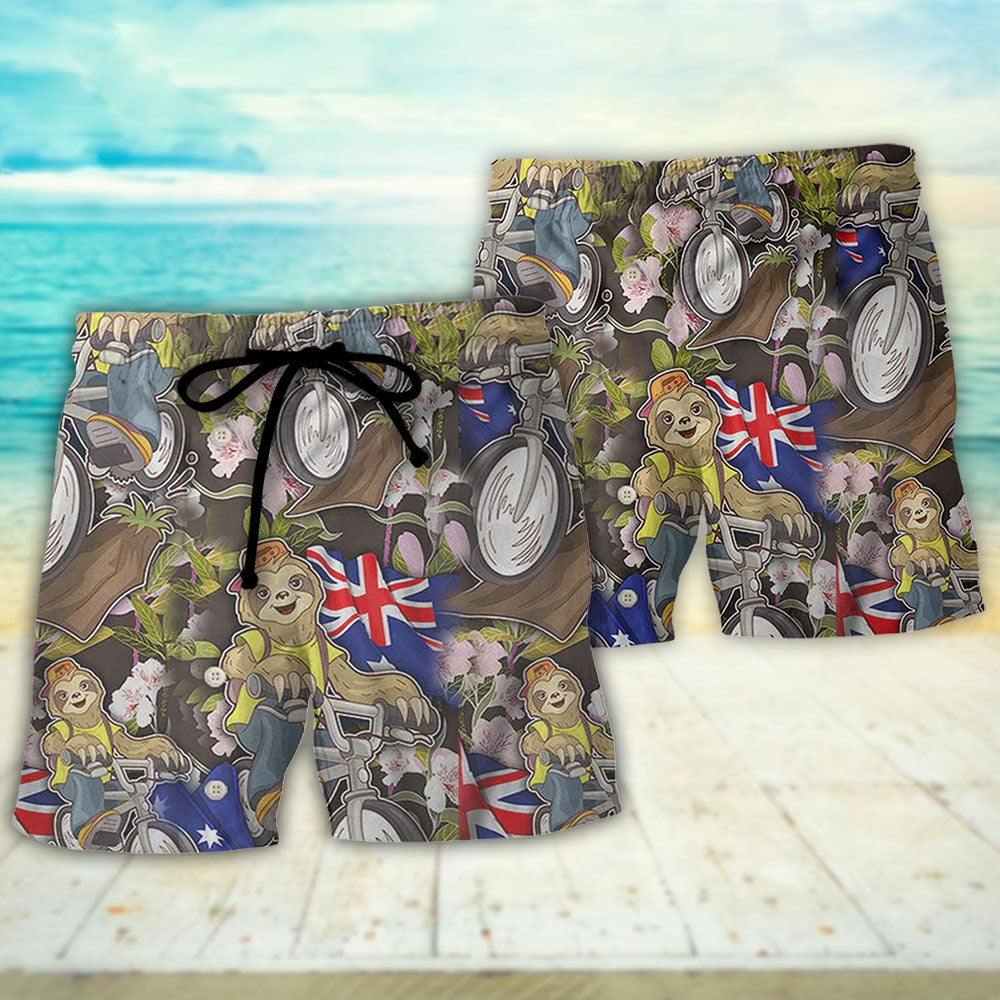 Sloth Australia Cycling Art - Beach Short