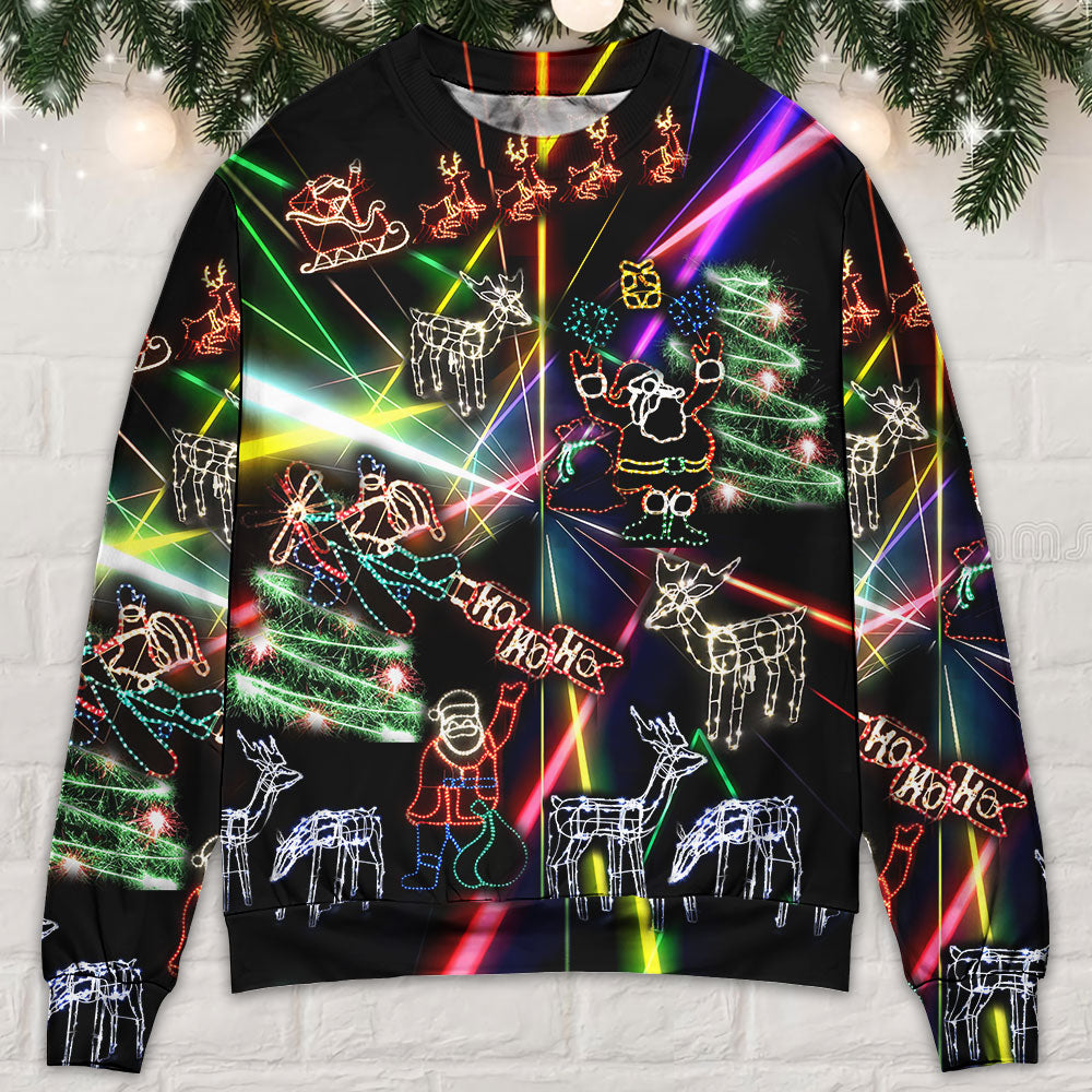 Christmas Tree Neon Art Snowman – Sweater - Ugly Christmas Sweater