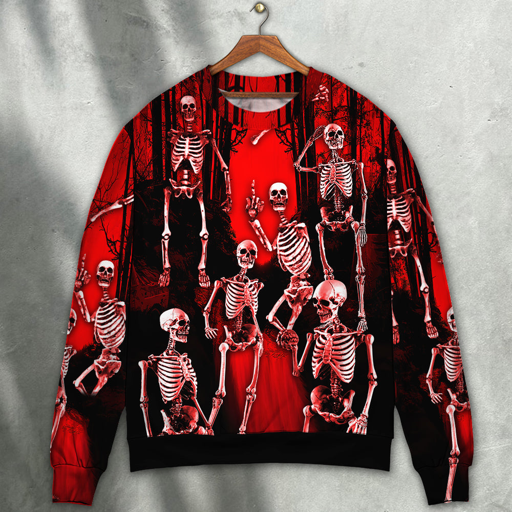 Skull Action Figure Art Style – Sweater - Ugly Christmas Sweater