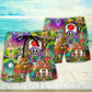 Hippie Mushroom Peace Colorful Let It Be - Beach Short - Owls Matrix LTD