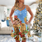 Owl Family Retro Merry Christmas – Women's Summer Sleeveless V-Neck Camisole Dress