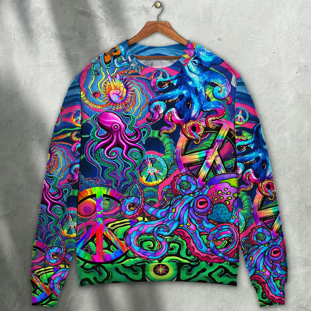 Hippie Octopus Colorful Tie Dye Style – Sweater - Ugly Christmas Sweater