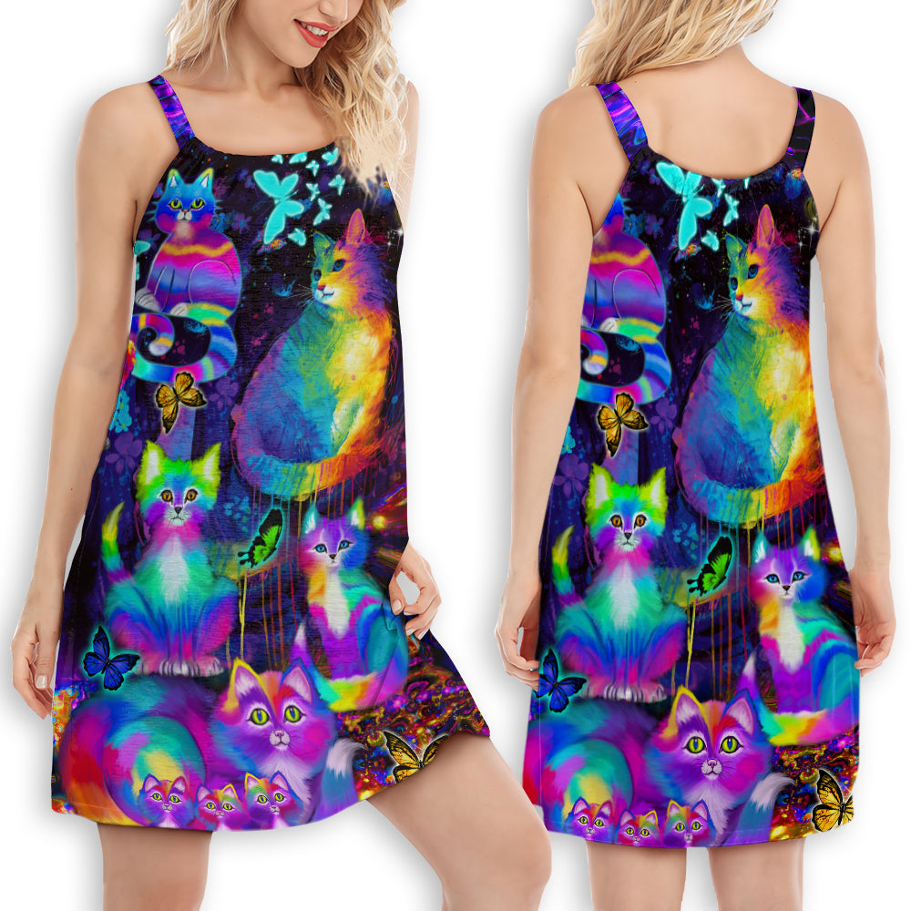 Cat Rules The World – Women's Summer Sleeveless V-Neck Camisole Dress