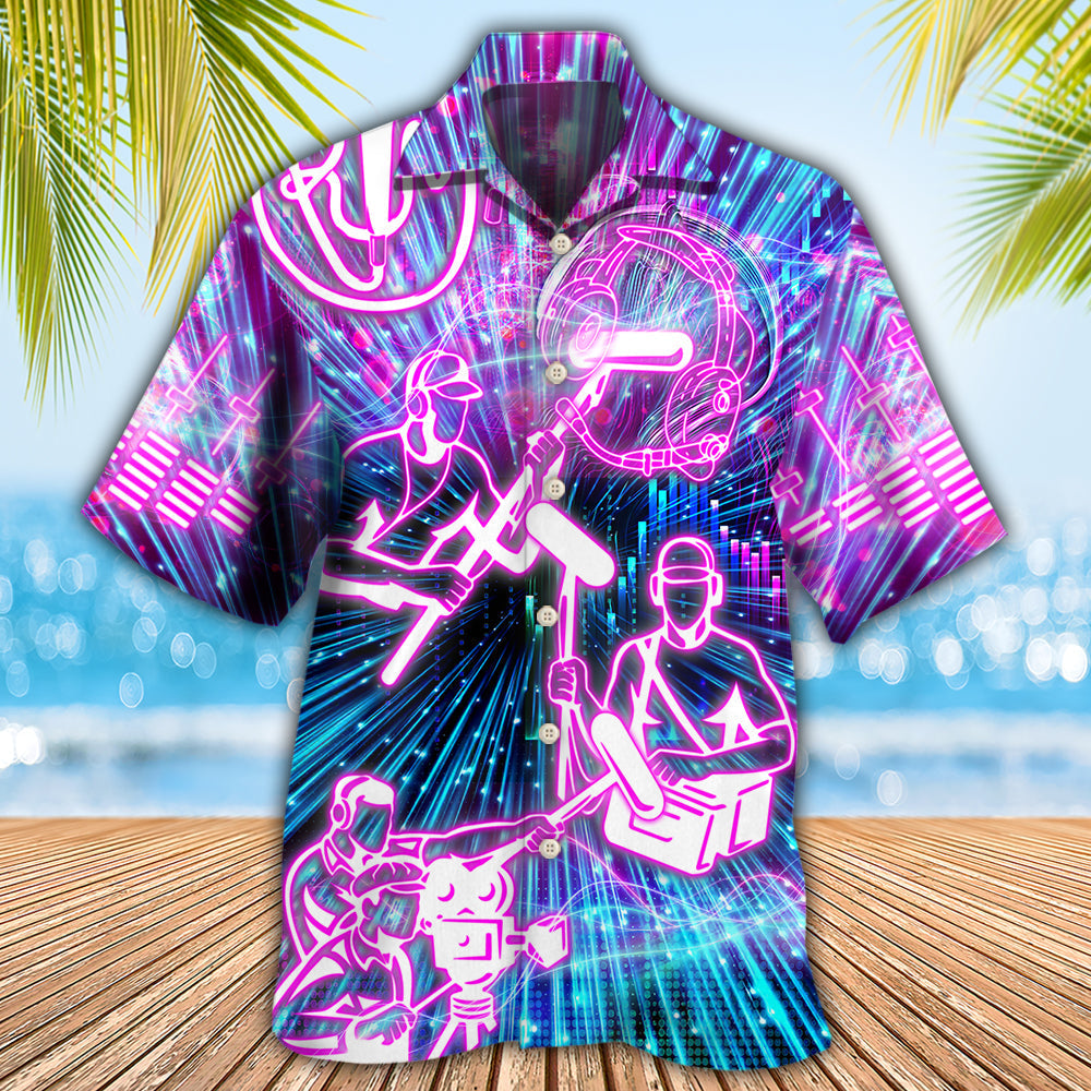 Sound Engineer Neon Audio Art – Hawaiian Shirt