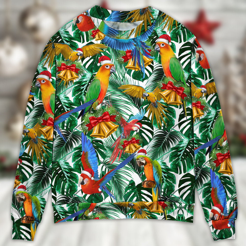 Parrot Love Xmas Tropical Leaf – Sweater - Ugly Christmas Sweater