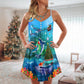 Christmas Whales Under The Sea – Women's Summer Sleeveless V-Neck Camisole Dress