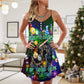 Christmas Billiard Funny Holiday – Women's Summer Sleeveless V-Neck Camisole Dress
