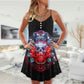 Skull Electric Dream Bold – Women's Summer Sleeveless V-Neck Camisole Dress