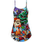 Christmas Skull Scary Holiday – Women's Summer Sleeveless V-Neck Camisole Dress
