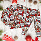 Christmas Cutie Santa And Reindeer Funny Style - Pajamas Long Sleeve - Owls Matrix LTD