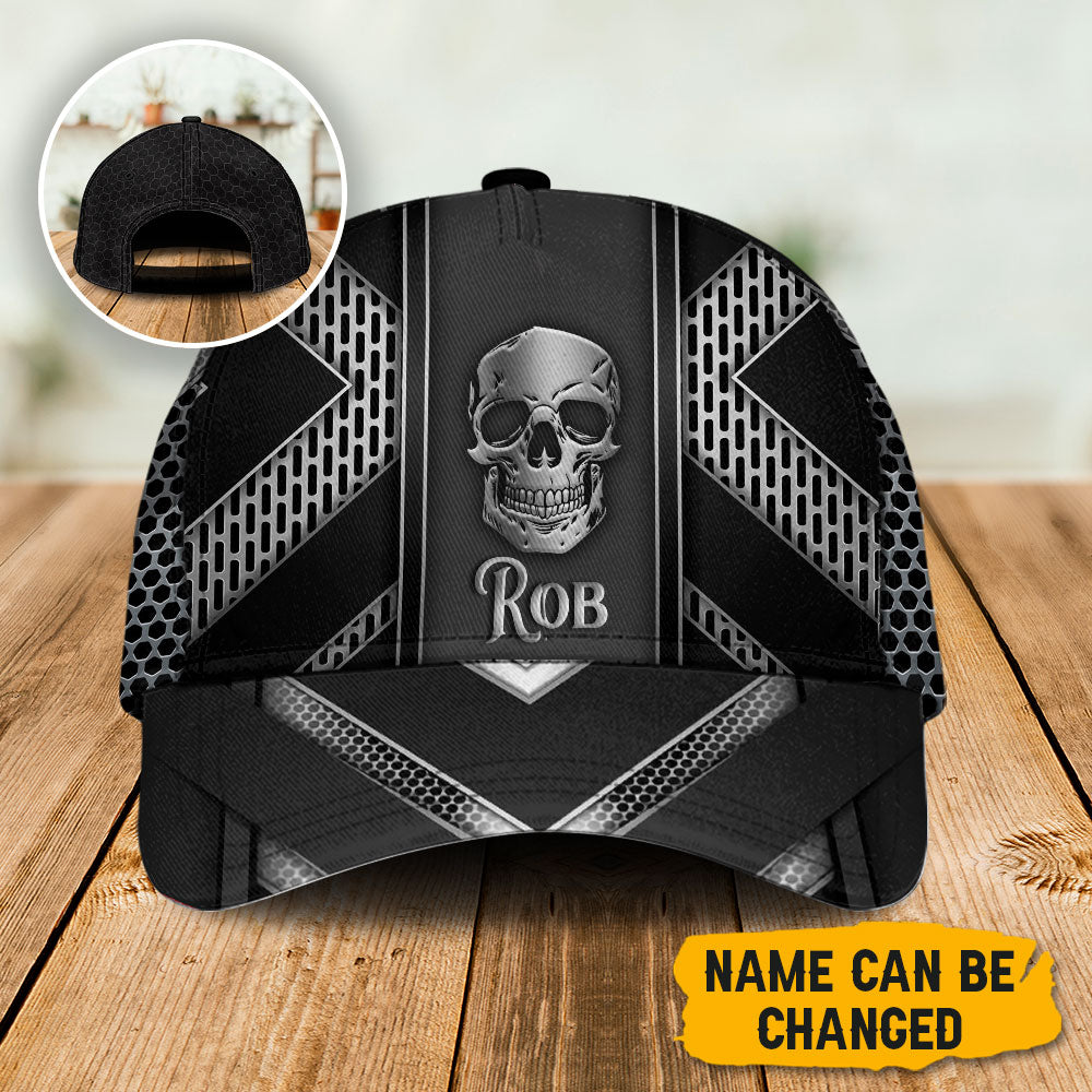 Black White Skull Personalized – Classic Cap