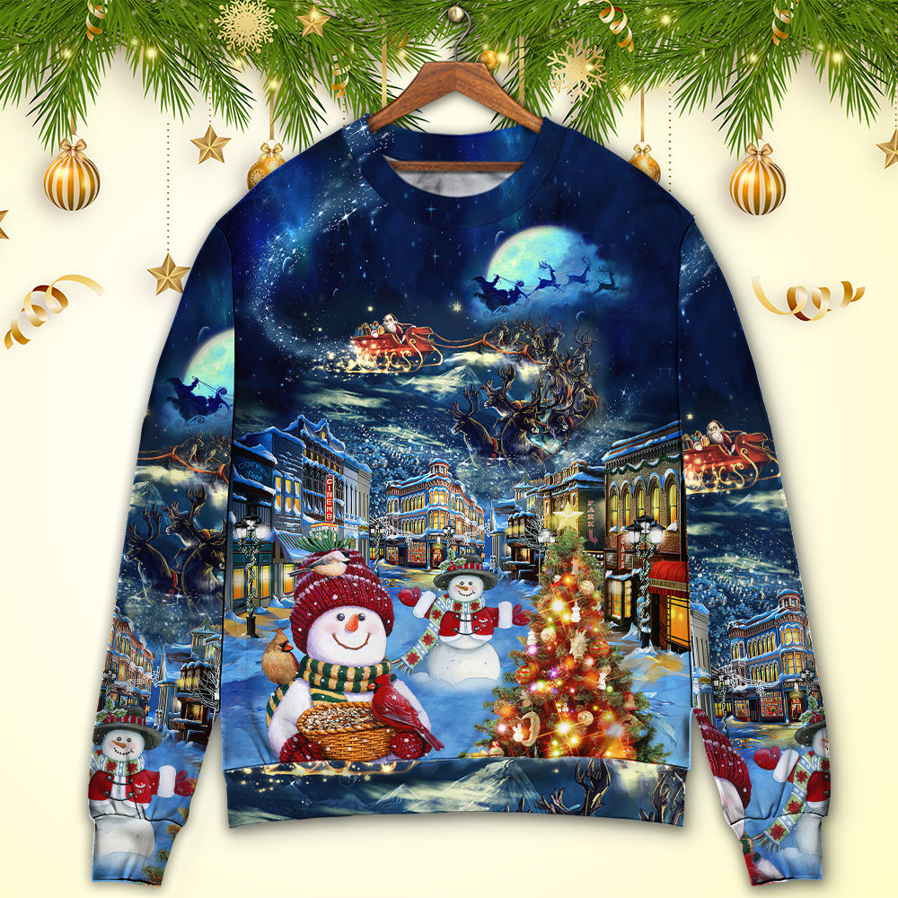 Christmas Family Snowman Santa Love Light – Sweater - Ugly Christmas Sweater