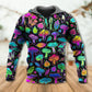Neon Mushroom Leaf Art - 3D Hoodie
