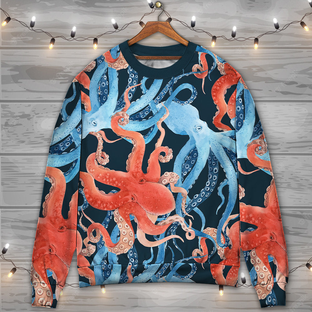Colorful Octopus Ocean Life Art – Sweater - Ugly Christmas Sweater