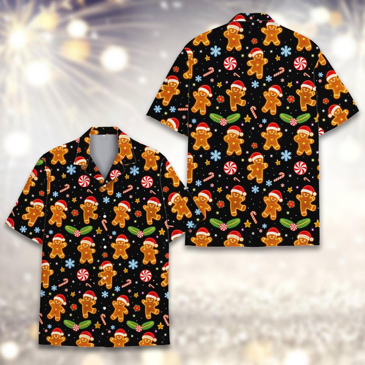 Gingerbread Candy Cane Peppermint Christmas Holiday – Hawaiian Shirt