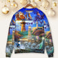 Lighthouse Christmas Santa Shine Like A Light – Sweater - Ugly Christmas Sweater