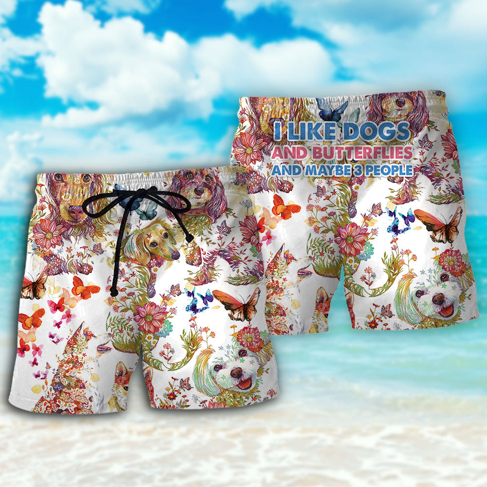 Dog I Like Dogs And Butterflies - Beach Short - Owls Matrix LTD