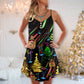 Christmas Wine Rum Neon Party – Women's Summer Sleeveless V-Neck Camisole Dress