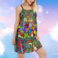 Hippie Electric Guitar Music – Women's Summer Sleeveless V-Neck Camisole Dress