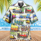 Watercolor Train And Mountain Landscape - Hawaiian Shirt