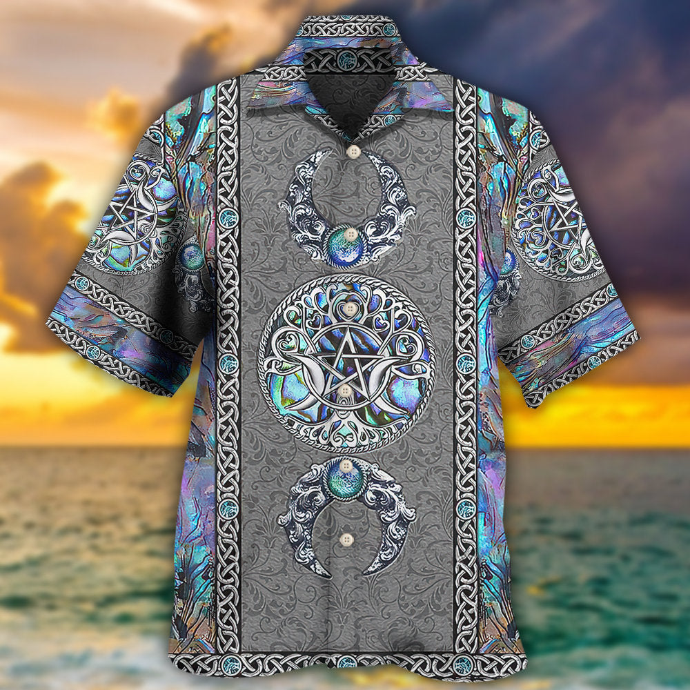 Wicca Mystic Triple Moon Witch Symbol – Hawaiian Shirt