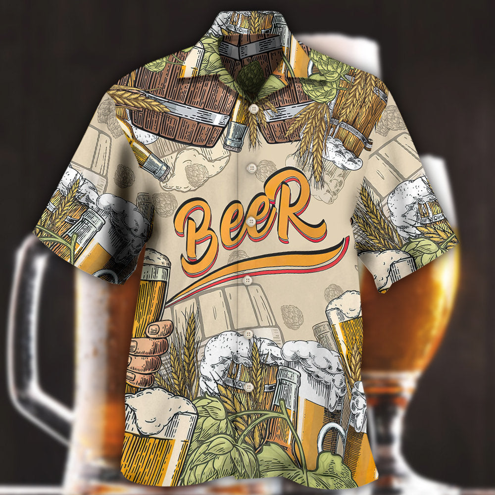 Born To Drink Funny Beer Theme – Hawaiian Shirt