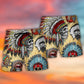 Native Skull Vintage Artistic Style – Beach Short
