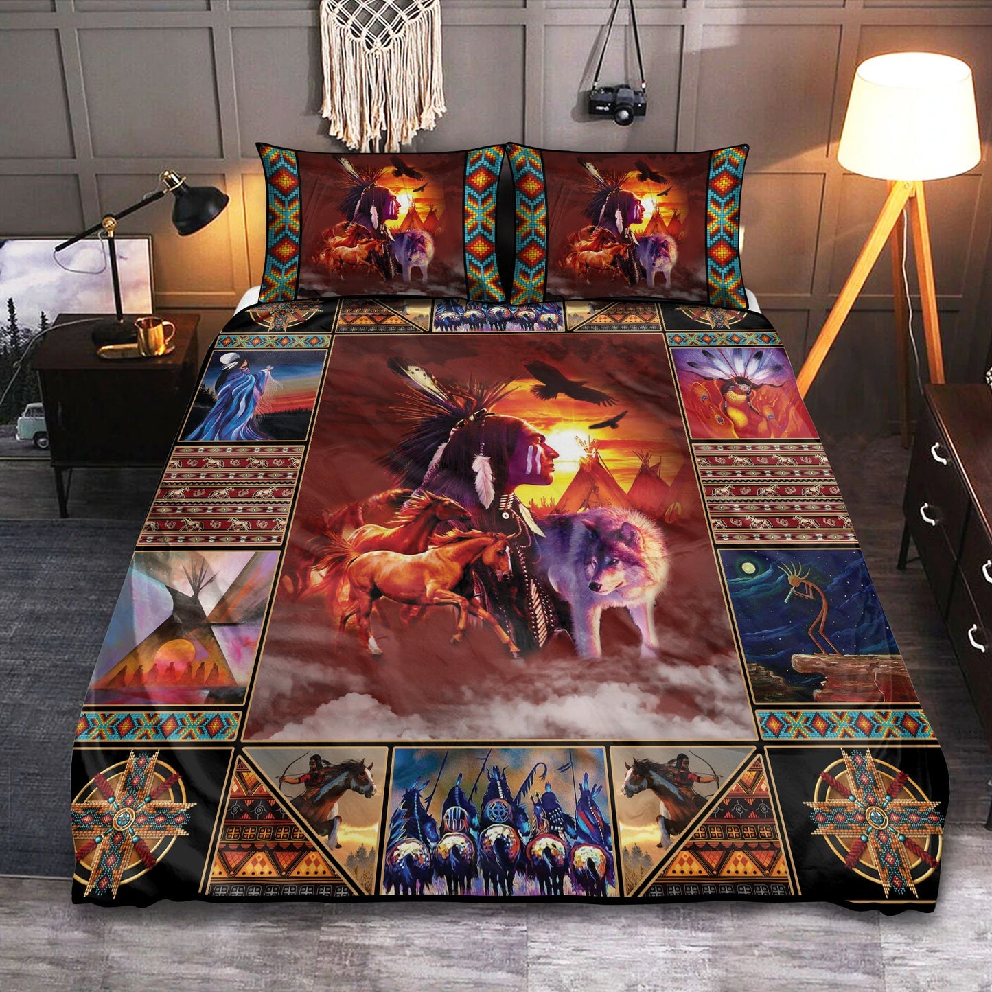 Native American Peace Bedding Cover For Southwestern Bedroom Decor