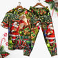 Christmas Xmas Santa Is Coming To You - Pajamas Short Sleeve - Owls Matrix LTD