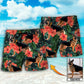 German Shepherd Tropical Floral Custom Photo - Beach Short