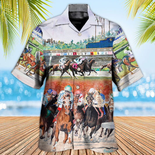 Horse Racing Wild Power Action - Hawaiian Shirt