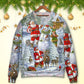 Christmas Santa Snowman Elf Happy Art – Sweater - Ugly Christmas Sweater