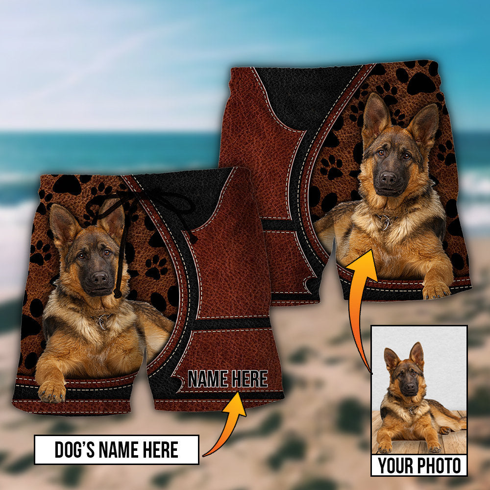 German Shepherd Dog Various Style Custom Photo Personalized - Beach Short - Owls Matrix LTD