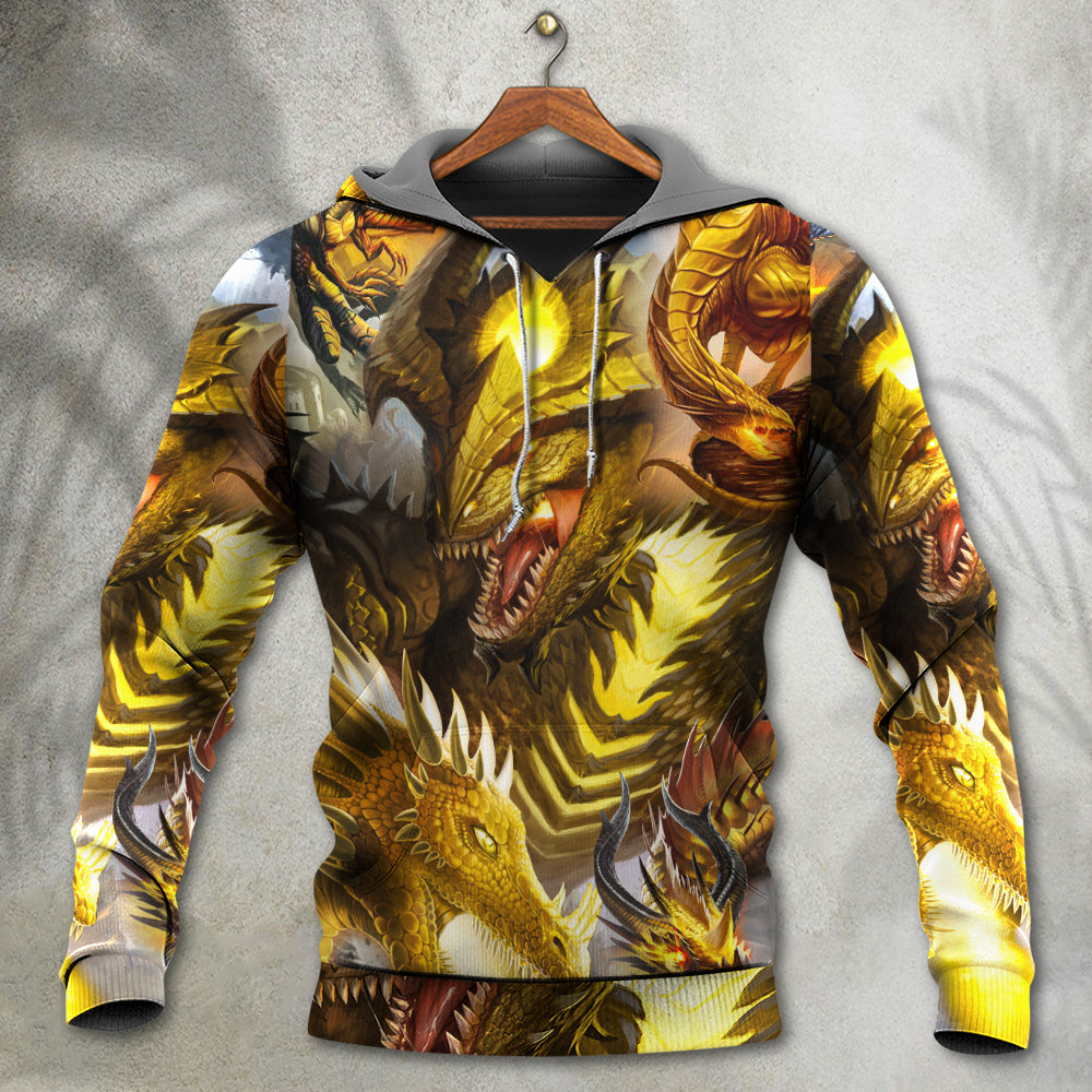 Dragon Gold Skull Fantasy - 3D Hoodie