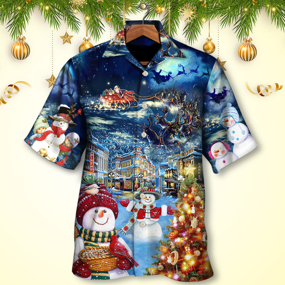 Christmas Family Snowman Love Light Art – Hawaiian Shirt