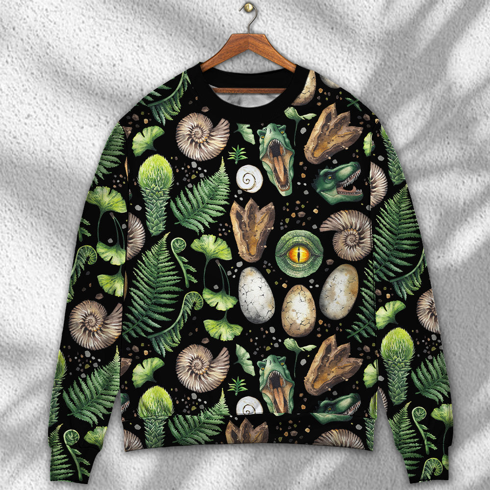 Dinosaur Abstract Pieces Black Style – Sweater - Ugly Christmas Sweater